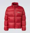 Amiri Bones Logo Patch-appliqué Down Jacket In Red