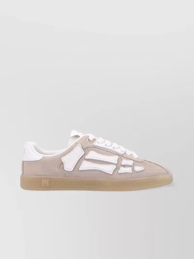AMIRI BONES PACIFIC LEATHER SNEAKERS WITH SIGNATURE APPLIQUÉS