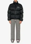 Amiri Bones Patch High Collar Puffer Jacket In Black
