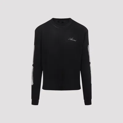 Amiri Bones Stacked Long Sleeve Tee In Black