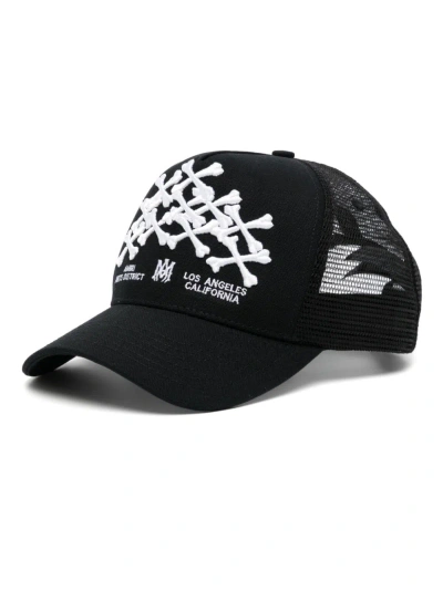 Amiri Bones Stacked Trucker Hat In Black