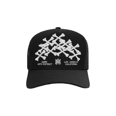 Pre-owned Amiri Bones Stacked Trucker Hat 'black' | Men's Size Onesize