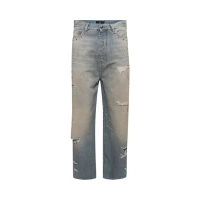 Pre-owned Amiri Bones Studded Baggy Jean 'driftwood Blue' | Men's Size 38