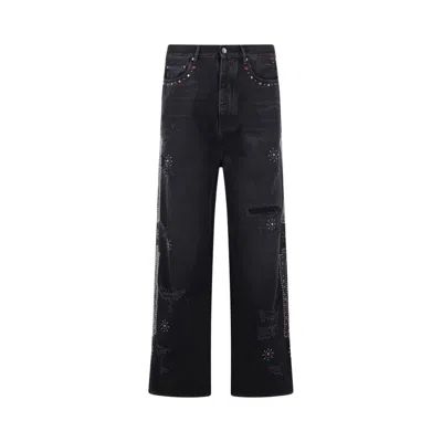 Pre-owned Amiri Bones Studded Baggy Jean 'vintage Black' | Men's Size 33