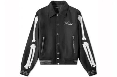 Pre-owned Amiri Bones Varsity Jacket Black