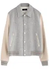 Amiri Contrasting-sleeve Bomber Jacket In Grey