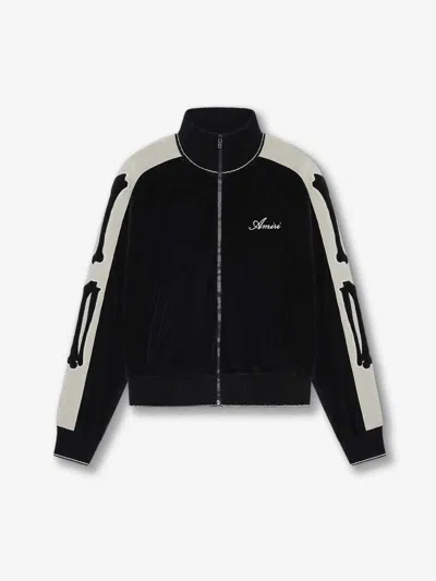 Amiri Bones Zip-up Hoodie In Black