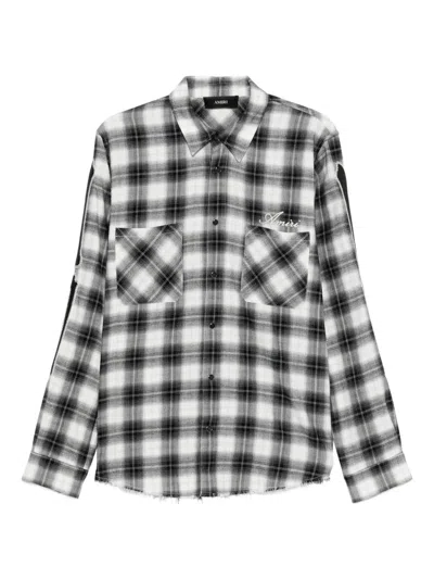 Amiri Bons Plaid Shirt In Black