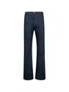 Amiri Raw Boot Cut Jeans In Blue