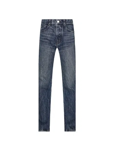 Amiri Bootleg Whiskered-effect Jeans In Blue