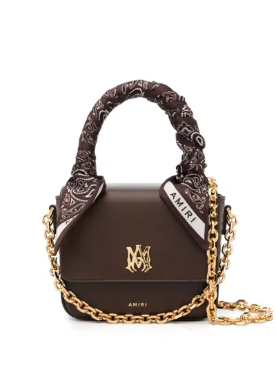 Amiri Borsa Tote Ma Micro In Pelle Con Bandana In Brown