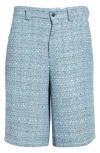 Amiri Boucle Side-pockets Shorts In Blue
