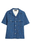 Amiri Men's Boucle Camp Shirt In Navy