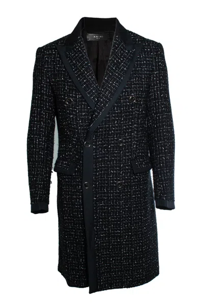 Amiri , Boucle Long Coat In Black