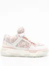 Amiri Round Toe Rubber Sole Textured Finish Sneakers In White