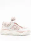 Amiri Round Toe Rubber Sole Textured Finish Sneakers In White