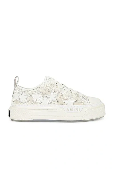 Amiri Boucle Stars Court Low Trainer In Alabaster