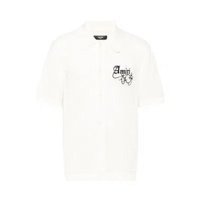 Pre-owned Amiri Bowling Crochet Polo Knitwear 'alabaster' | White | Men's Size S