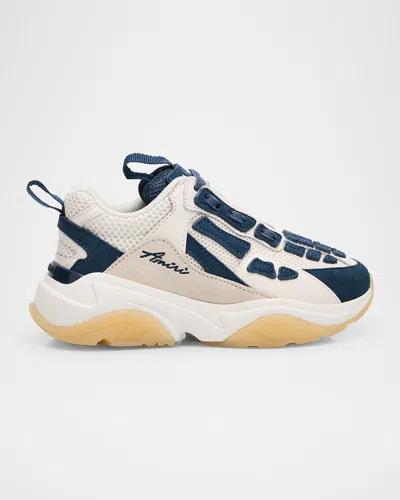 Amiri Boy's Bone Runner Sneakers, Toddler/kid In Blue