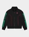 Amiri Boy's Bones Embroidered Track Jacket In Black