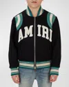 Amiri Kids Logo Wool-blend Bomber Jacket In Black
