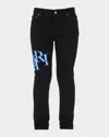 Amiri Denim Trousers With Belt Loops In Animal Print