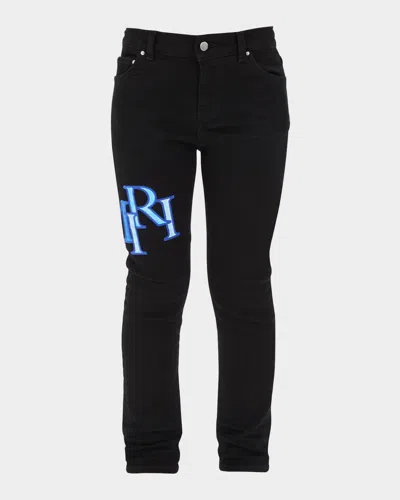 Amiri Boy's Staggered Logo-print Jeans