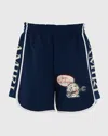 Amiri Boy's Station Patch Shorts In Blue