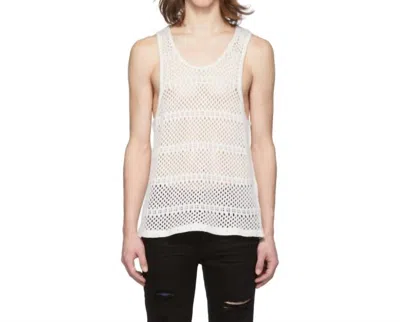 Amiri Boyfriend Crochet Tank Top In Ivory In Multi