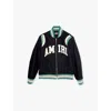 Amiri Kids Logo Wool-blend Bomber Jacket In Black