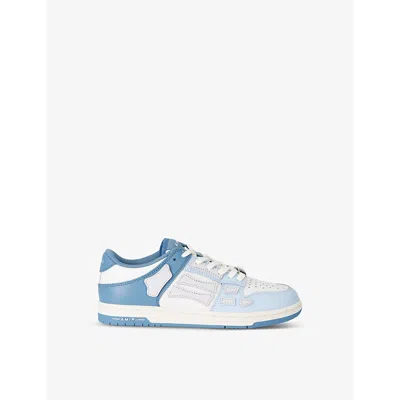 Amiri Kids Blue & White Two-tone Skel Top Low Sneakers In Blue White Grey