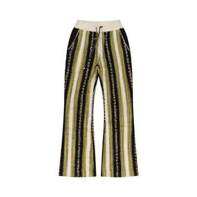 Pre-owned Amiri Braided Bandana Stripe Sweatpants 'yellow' | Men's Size L