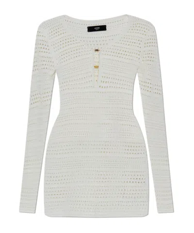 AMIRI OPEN-KNIT LONG-SLEEVE DRESS