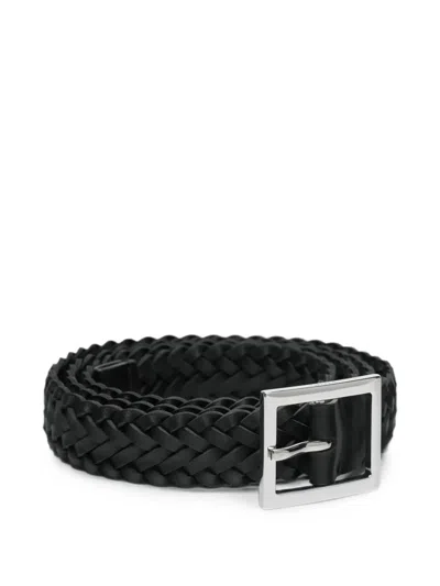 Amiri Braided Leather Belt In Black