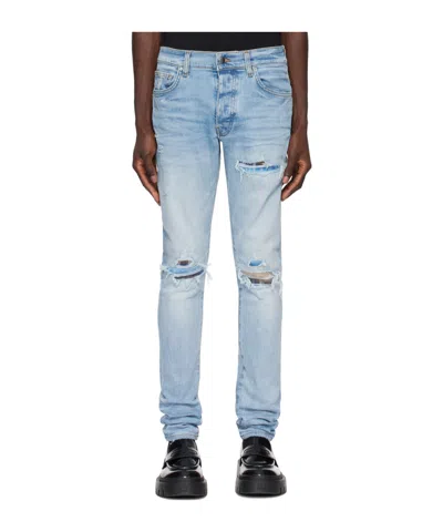 Amiri Broken Hole Details Denim Trousers In Blue