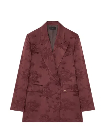 Amiri 플로럴 패턴 더블 브레스티드 블레이저 In Brown