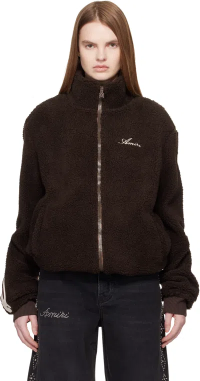 AMIRI BROWN BONES FLEECE JACKET