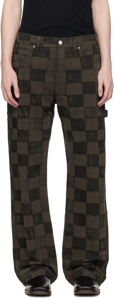 Amiri Chateau Crest Carpenter Jean In Brown