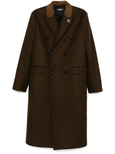 AMIRI DOUBLE-BREASTED COAT - MEN'S - GOAT SKIN/VIRGIN WOOL/VISCOSE/POLYAMIDE