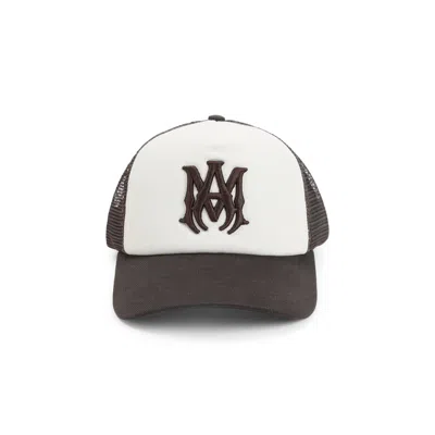 Amiri Brown Foam Trucker Cotton Hat In Neutral