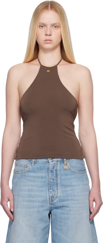 Amiri Brown Halter Top