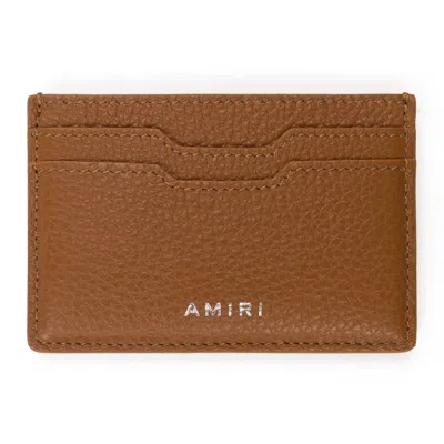 Amiri Brown Iconic Emblem Leather Cardholder
