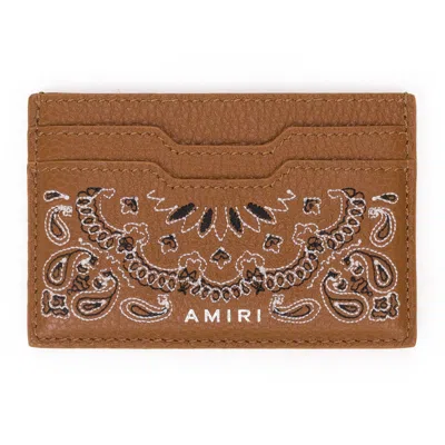 Amiri Brown Leather Bandana Cardholder