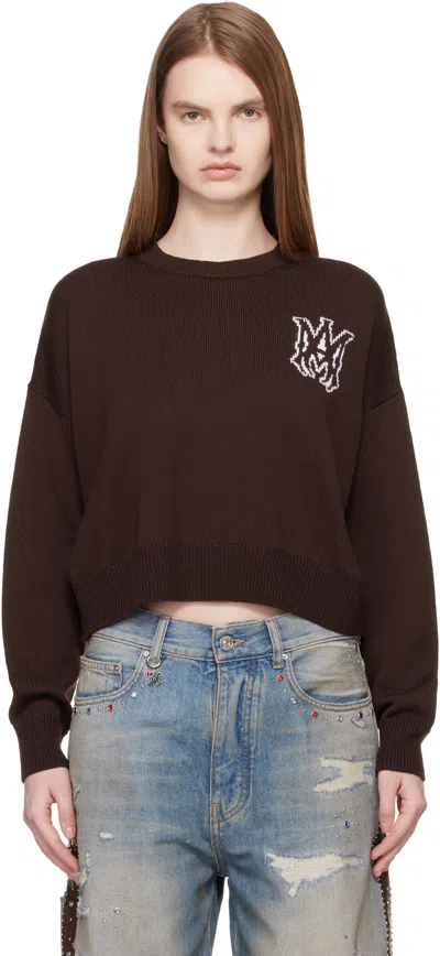 Amiri Brown Ma Crew Sweater