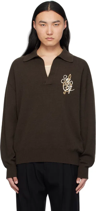 Amiri Brown 'ma' Music Note Sweater In Dark Brown