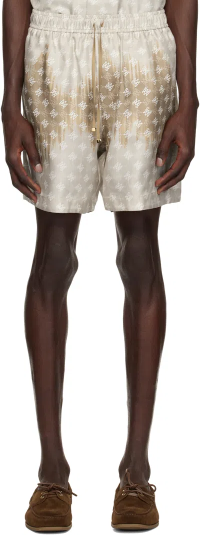 AMIRI BROWN MA QUAD BLEACHED SHORTS