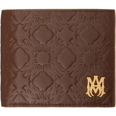 Amiri Brown 'ma' Quad Leather Bifold Wallet In Dark Brown