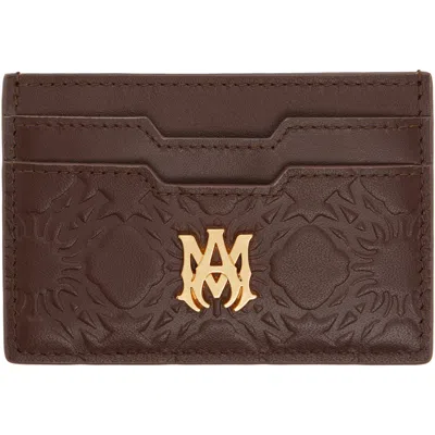 Amiri Brown 'ma' Quad Leather Card Holder In Dark Brown