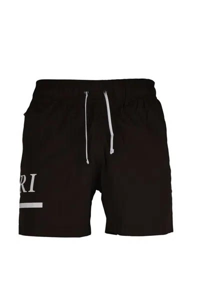 Amiri Brown Polyester And Elastane Swim Shorts In Black