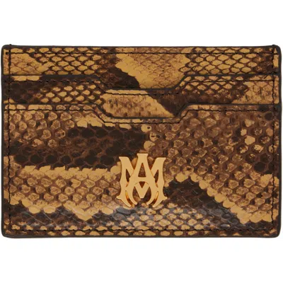 Amiri Brown Python Card Holder